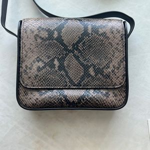 Cuyana Brown Snake Skin Crossbody